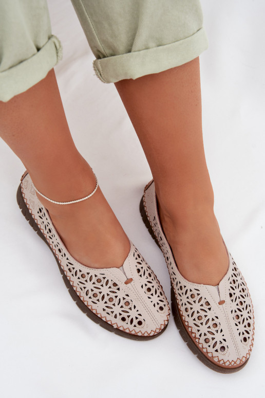 Ballerines ajourées FémininActivéturalnej Skóry Sergio Leone SP-006 couleur grise