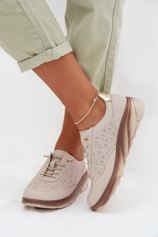 Peau en daim Chaussures modèle baskets Féminin avec des éléments ajourés Sergio Leone SP-002 marron