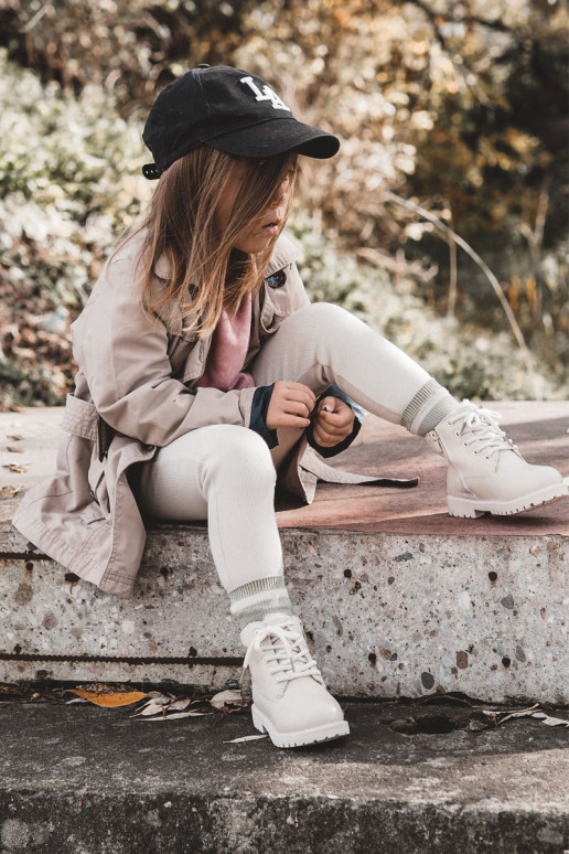 Bottes chaudes pour enfants couleur ivoire Dexter