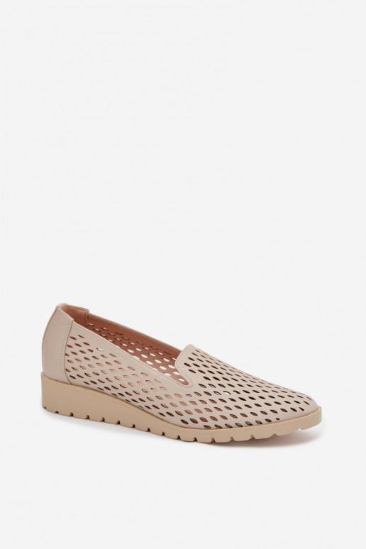 avec des éléments ajourés chaussures Féminin beige Flariette