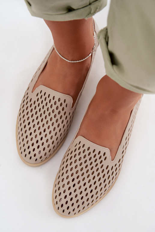 avec des éléments ajourés chaussures Féminin beige Flariette