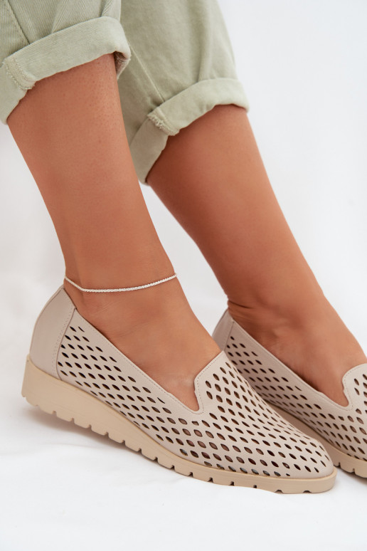 avec des éléments ajourés chaussures Féminin beige Flariette