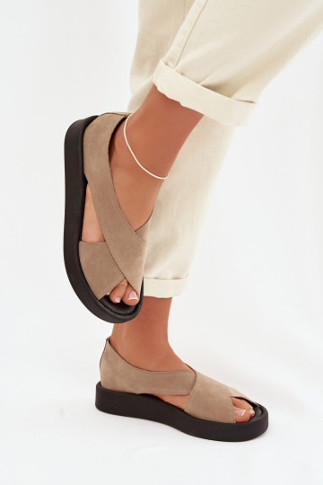Sandales pour femmesActivéturalnego en daimu Zazoo 3196 beige