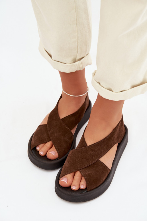 Sandales pour femmesActivéturalnego en daimu Zazoo 3196 marron