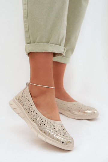 Ballerines ajouréesActivéturalnej Skóry beige Palorette 2