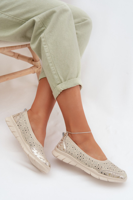 Ballerines ajouréesActivéturalnej Skóry beige Palorette