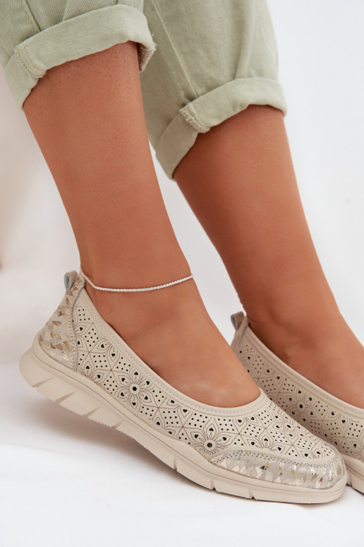Ballerines ajouréesActivéturalnej Skóry beige Palorette