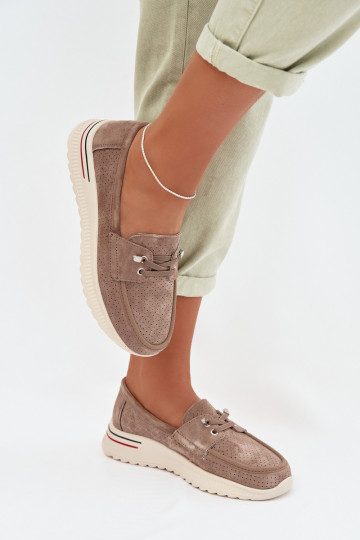 Bottines beiges en daim naturel Selorette