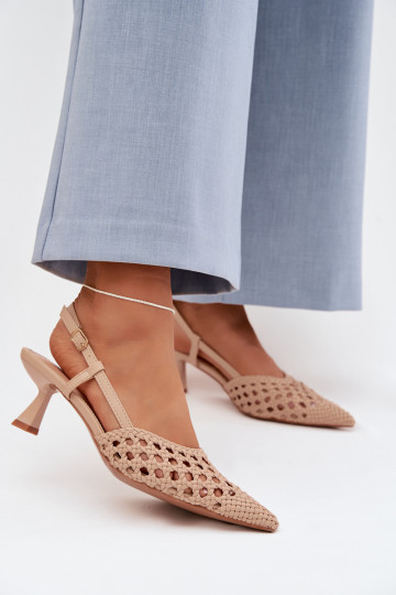 Sandales beiges à motifs pour femmes avec talons Selinae 2