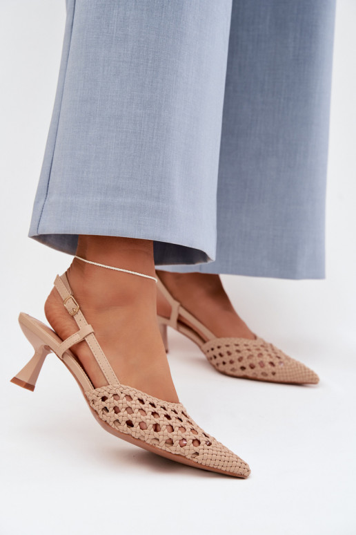 sandales à motifs Féminin avec des talons beige Selinae