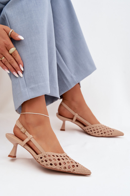 sandales à motifs Féminin avec des talons beige Selinae