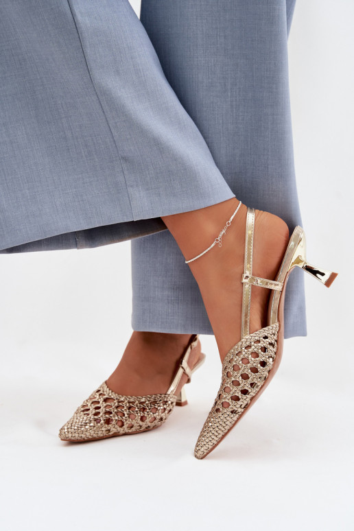 sandales à motifs Féminin avec des talons couleur dorée Selinae