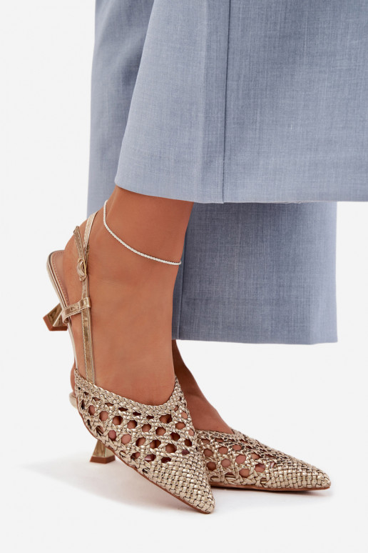 sandales à motifs Féminin avec des talons couleur dorée Selinae