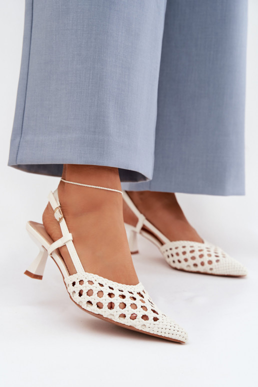 sandales à motifs Féminin avec des talons couleur blanche Selinae