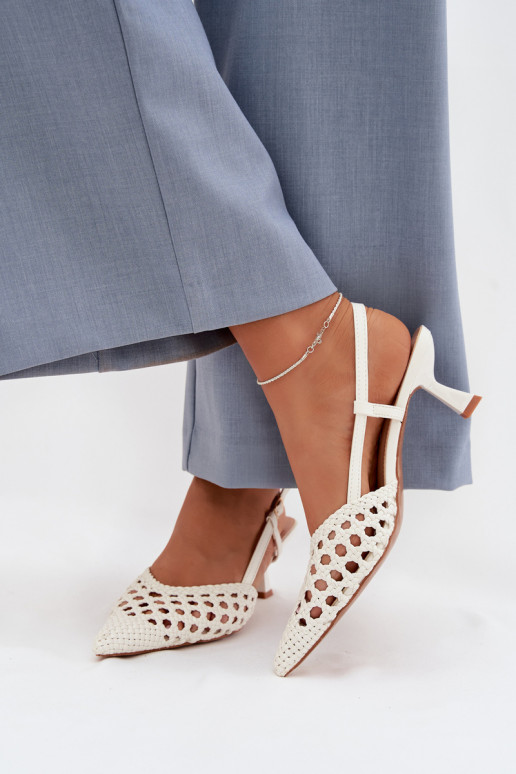 sandales à motifs Féminin avec des talons couleur blanche Selinae