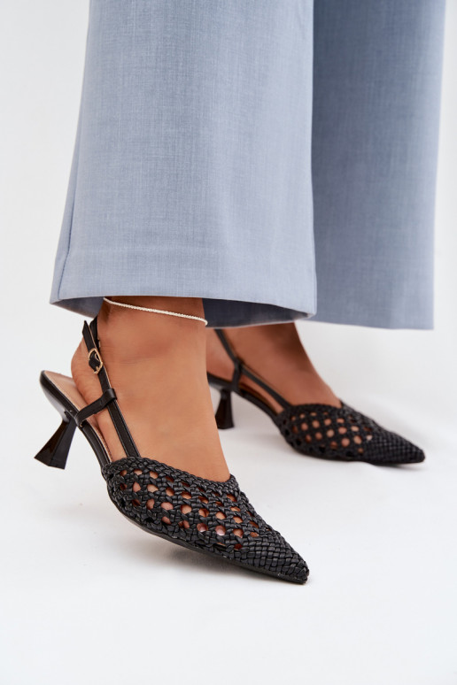 sandales à motifs Féminin avec des talons couleur noire Selinae