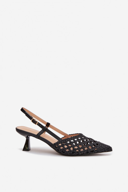 sandales à motifs Féminin avec des talons couleur noire Selinae