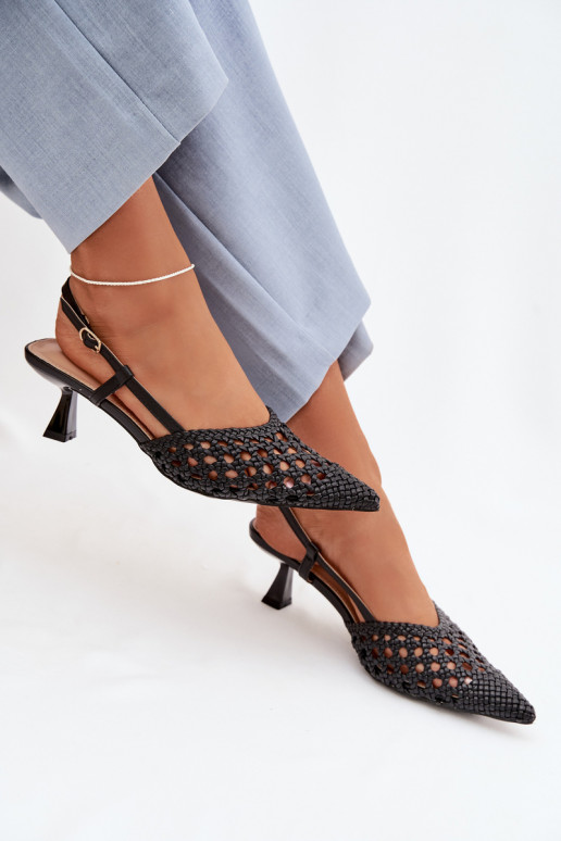 sandales à motifs Féminin avec des talons couleur noire Selinae