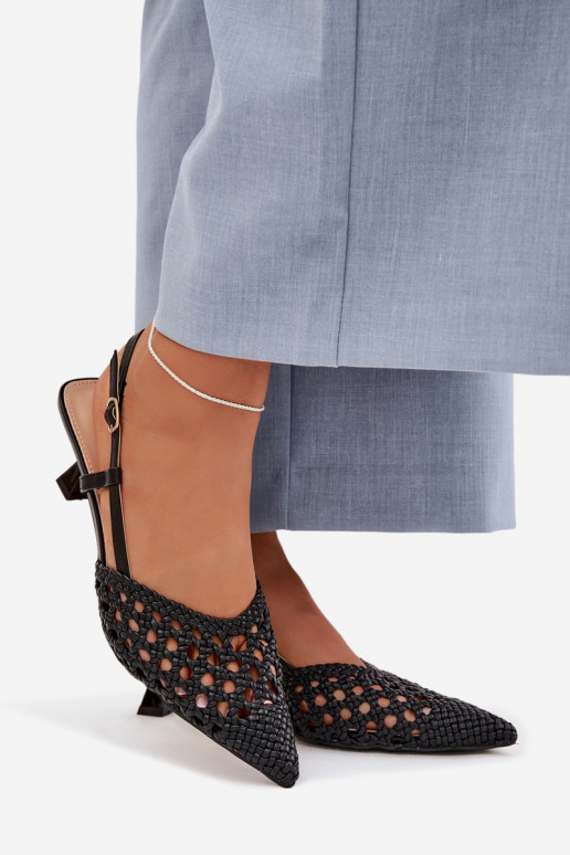 sandales à motifs Féminin avec des talons couleur noire Selinae