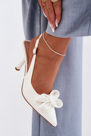 Sandales pour femmes avec des talons fins avec des rubans couleur blanche Jonera 2