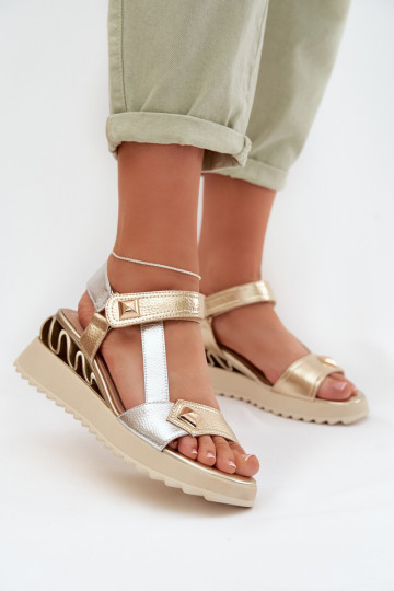 Sandales pour femmes Féminin avec une plateforme D&A CR61-3078 couleur dorée 2