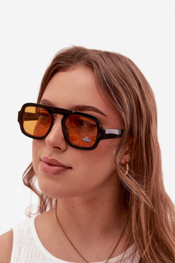 Féminin Des lunettes de soleilFiltrem UV Noir et-couleur orange 2