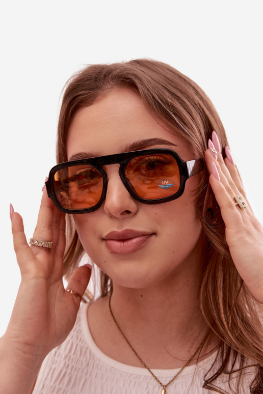 Féminin Des lunettes de soleilFiltrem UV Noir et-couleur orange