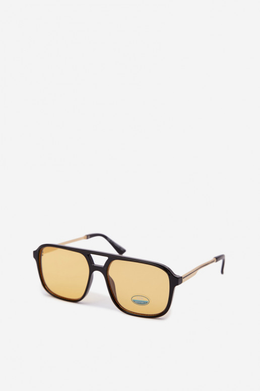 Des lunettes de soleil FémininFiltrem UV Noir et-couleur jaune