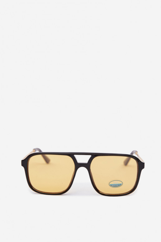 Des lunettes de soleil FémininFiltrem UV Noir et-couleur jaune
