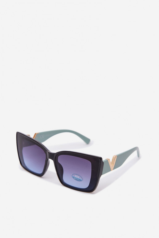 Des lunettes de soleil Féminin Oeil de chat Noir et-couleur menthe