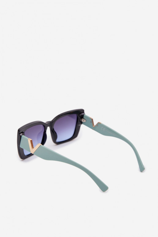 Des lunettes de soleil Féminin Oeil de chat Noir et-couleur menthe