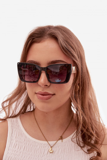 Des lunettes de soleil Féminin Oeil de chat Noir et-beige 2