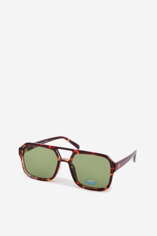 Des lunettes de soleil Féminin brun-couleur verte