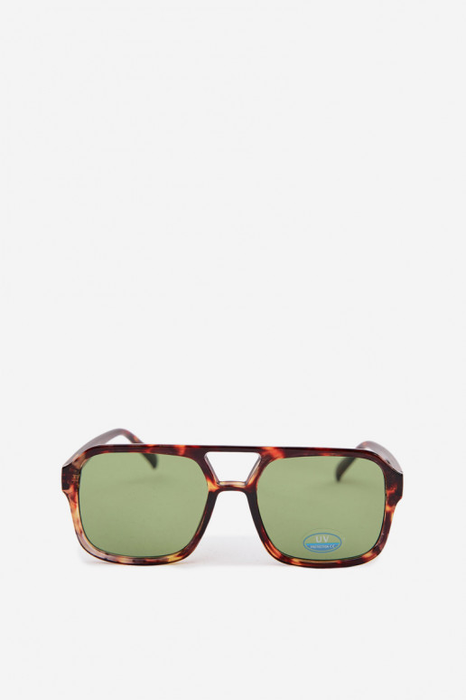 Des lunettes de soleil Féminin brun-couleur verte