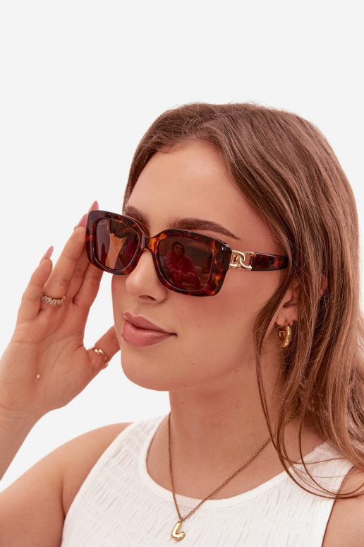 Des lunettes de soleil Féminin Ze couleur doréem Detalem marron