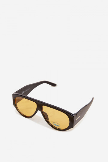 Féminin Des lunettes de soleil Noir et-couleur jaune