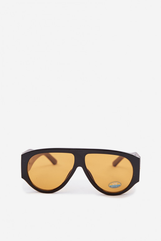 Féminin Des lunettes de soleil Noir et-couleur orange