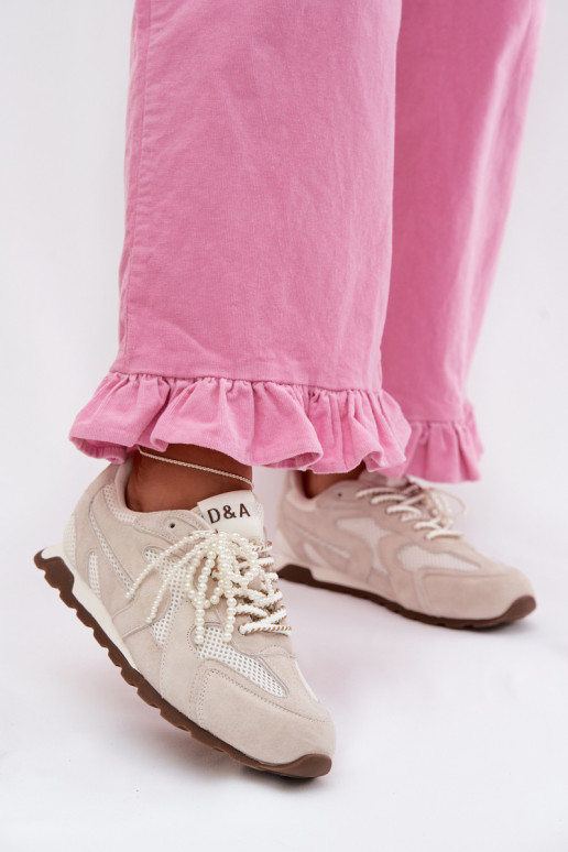 Peau en daim Chaussures modèle baskets Féminin MK61-0705 couleur grise