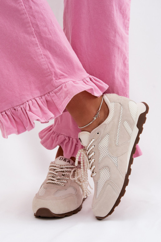 Peau en daim Chaussures modèle baskets Féminin MK61-0705 couleur grise