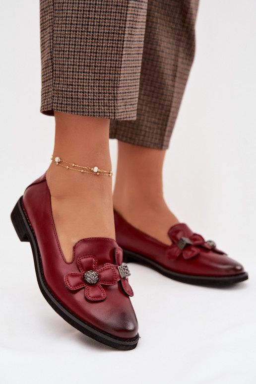 chaussures Féminin avec des talons larges Avec des décorationsi avec des motifs florauxami Bourgogne Tavillette