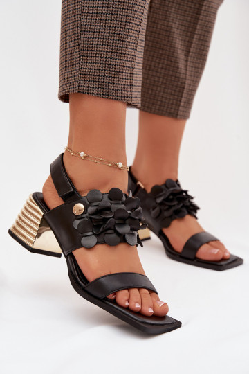 Peau Sandales à talons hauts D&A CR61-3062 couleur noire 2