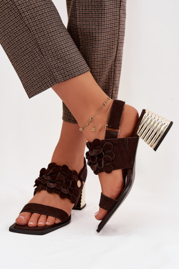 Talons hauts élégants en daim D&A CR61-3145 CzekoladoÀe 2