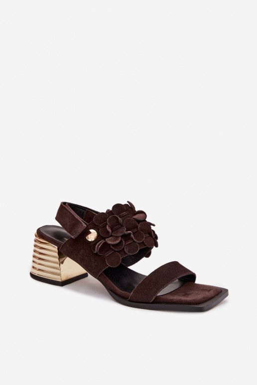 Talons hauts élégants en daim D&A CR61-3145 CzekoladoÀe