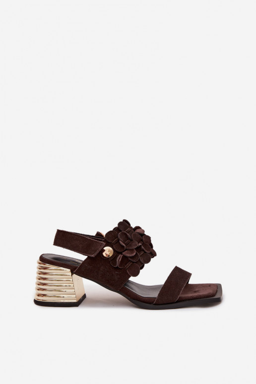 Talons hauts élégants en daim D&A CR61-3145 CzekoladoÀe