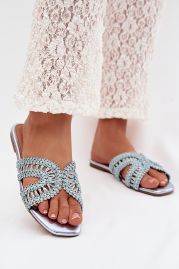 Mules plates pour femmes couleur bleue Fariella 2