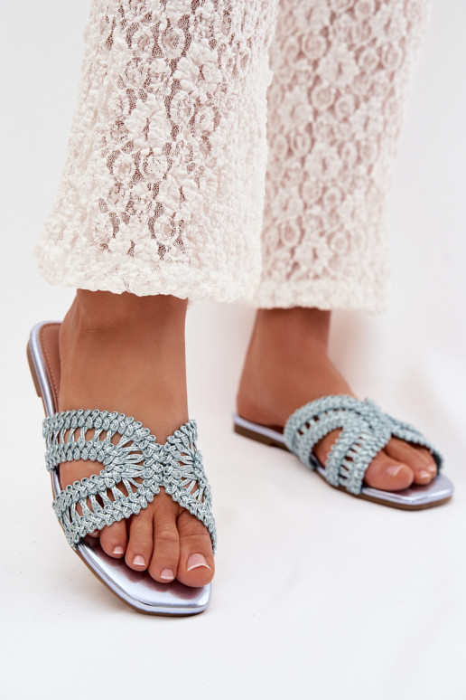 Chaussons Appartement pour femmes couleur bleue Fariella