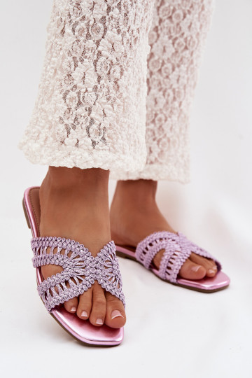 Mules plates pour femmes couleur violette Fariella