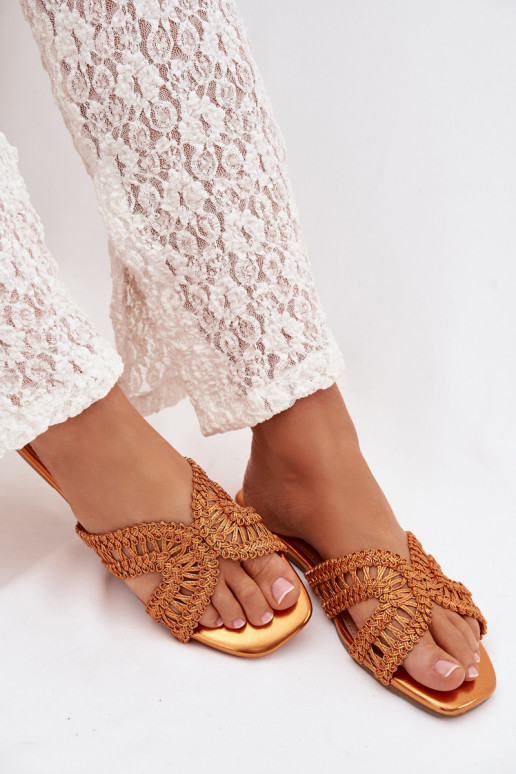 Chaussons Appartement pour femmes couleur orange Fariella