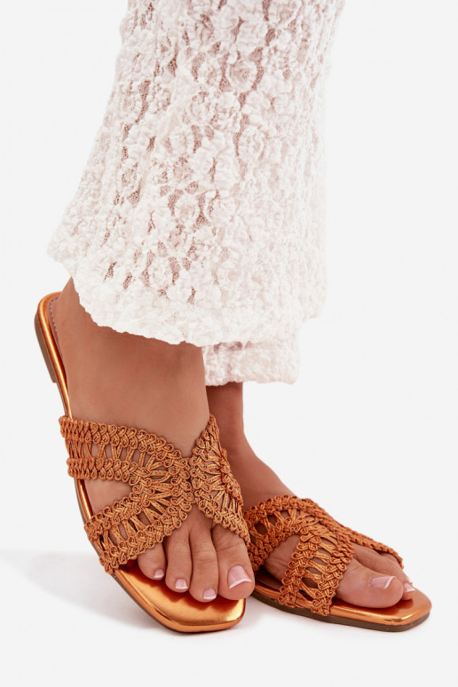 Chaussons Appartement pour femmes couleur orange Fariella