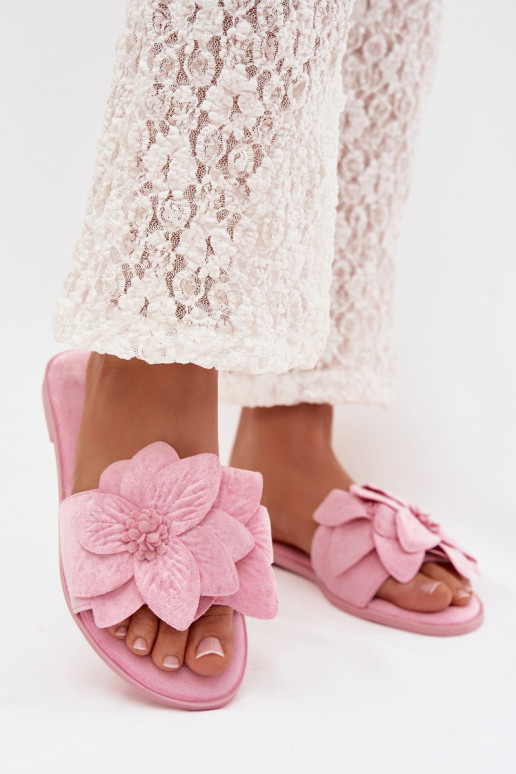 isocèle Pantoufles pour femmes Avec des décorationsi avec des motifs florauxami couleur rose Elzoria